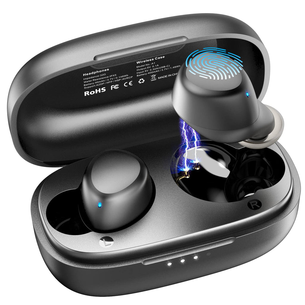  [AUSTRALIA] - TOZO A1 Mini Wireless Earbuds Bluetooth 5.0 in Ear Light-Weight Headphones Built-in Microphone, Immersive Premium Sound Long Distance Connection Headset with Charging Case, Black