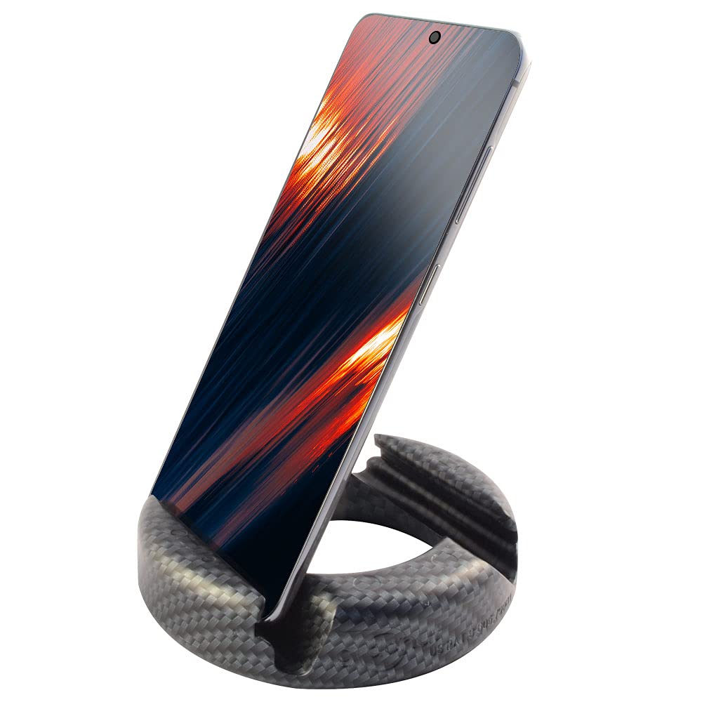  [AUSTRALIA] - GoDonut Ultra - Phone Stand for Desk - Cellphone Holder Compatible with Mobile Phones, Tablets - Multiangled Carbon Fiber