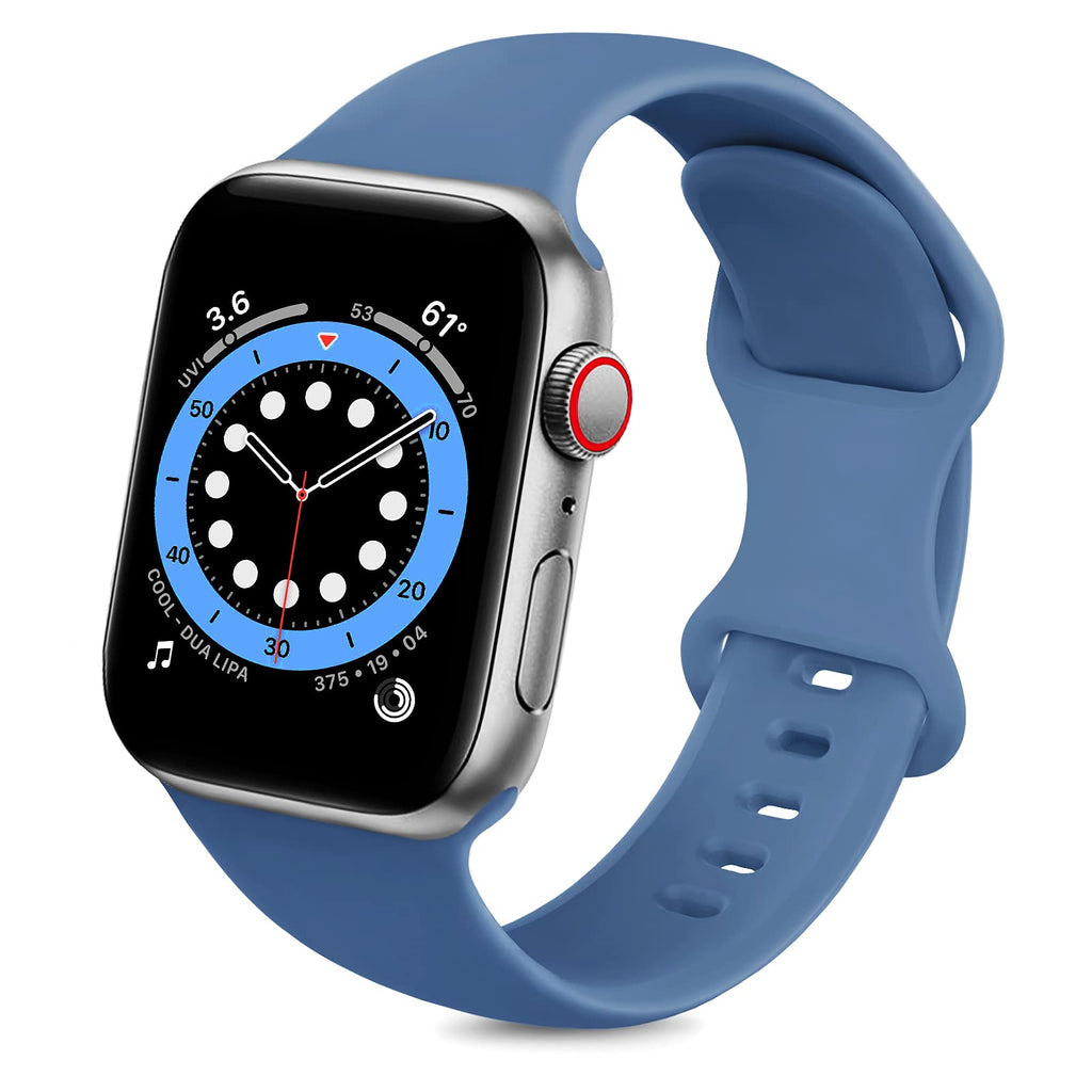  [AUSTRALIA] - ZALAVER Bands Compatible with Apple Watch Band 38mm 40mm 41mm 42mm 44mm 45mm, Soft Silicone Sport Replacement Band Compatible with iWatch Series 7 6 5 4 3 2 1 Women Men Alaskan Blue 38mm/40mm S/M 38mm/40mm/41mm S/M