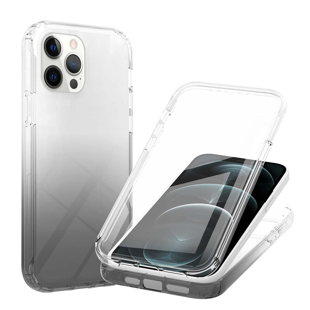  [AUSTRALIA] - Omio for iPhone 13 Pro Max Gradient Case, 360 Full Body Bumper Case with Built-in 9H Tempered Screen Protector for iPhone 13 Pro Max, Shockproof Anti-Scratch Rugged Case for iPhone 13 Pro Max Black