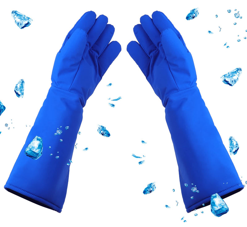  [AUSTRALIA] - Waterproof Cryogenic Gloves Low Temperature Protective Cowhide Gloves for Dry Ice Liquid Nitrogen Cold Storage 15inch