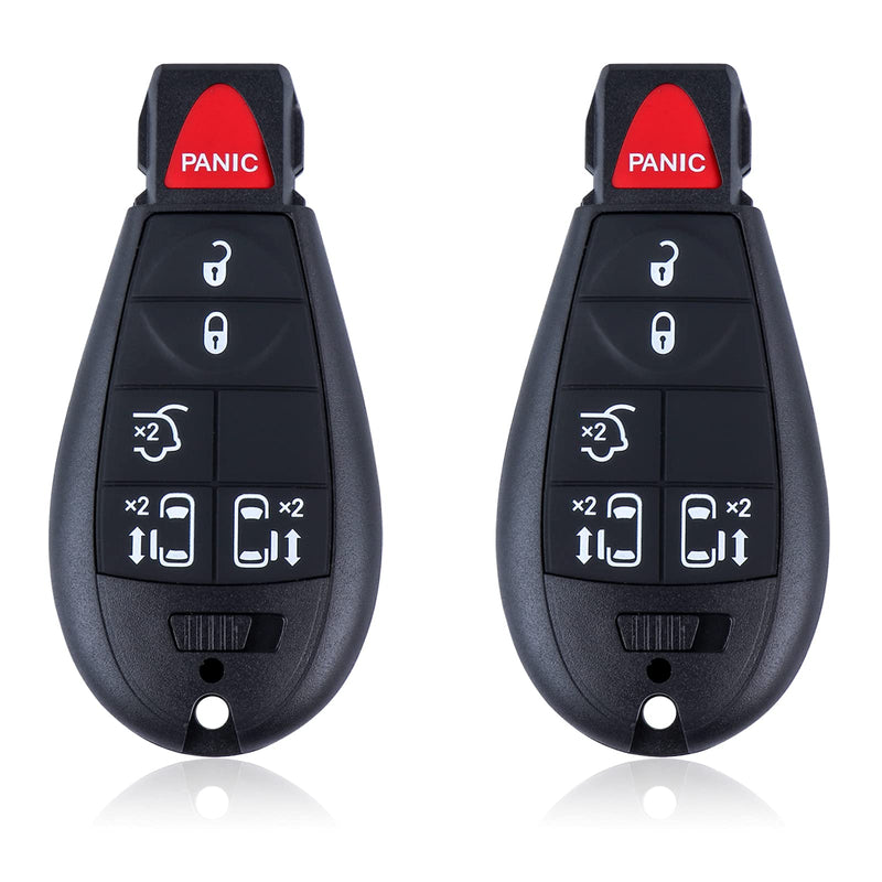  [AUSTRALIA] - Car Key Fob Keyless Entry Remote fits Chrysler Town and Country 2008-2015 / Dodge Grand Caravan 2008-2014 Replacement for P/N: M3N5WY783X (5+1 Buttons) Pack of 2