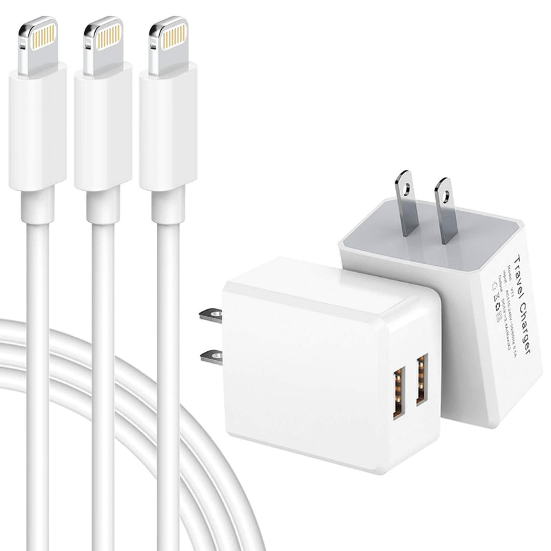  [AUSTRALIA] - iPhone Charger, [Apple MFi Certified] Lightning Cable 5.9FT Fast Charging Data Sync Cord with 2 Port USB Wall Charger Travel Adapter Compatible with iPhone 12 11 Pro Max Xs X XR 8 7 Plus 5.9 FT