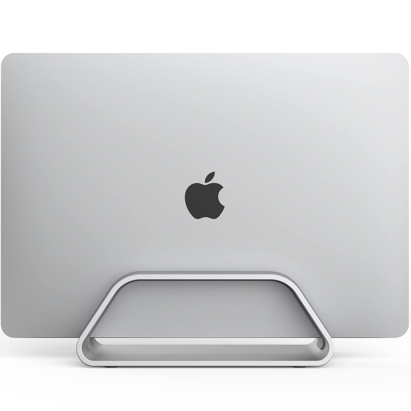  [AUSTRALIA] - HumanCentric Vertical Laptop Stand for MacBook, Compatible with MacBook Pro Stand, MacBook Air Stand, Laptop Holder for Apple Laptop Desk Stand, Aluminum Laptop Vertical Stand, Silver MacBook Stand