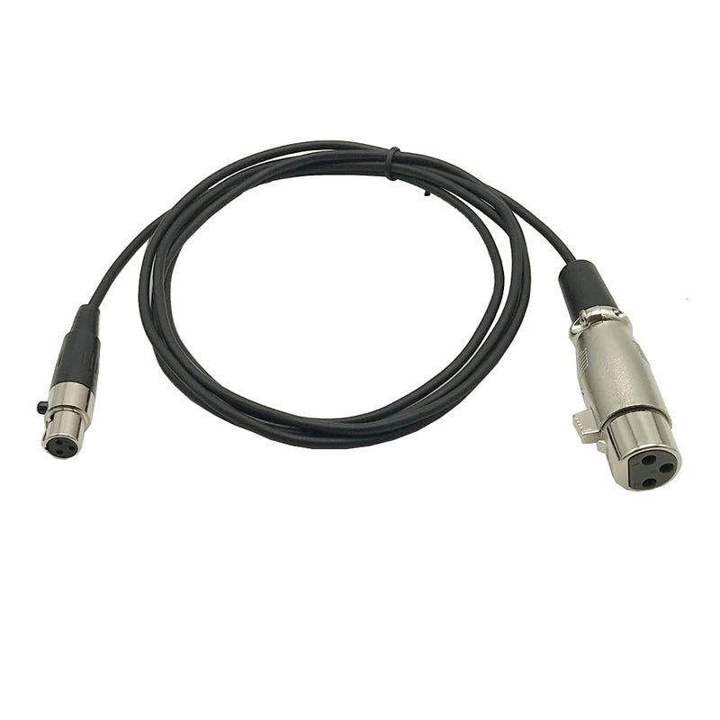  [AUSTRALIA] - Seadream Mini XLR to XLR Female to Female Cable, 3-Pin Mini XLR Female (TA3F) to Regular XLR Female Pro Lapel Microphone Cable (5FT) 5FT