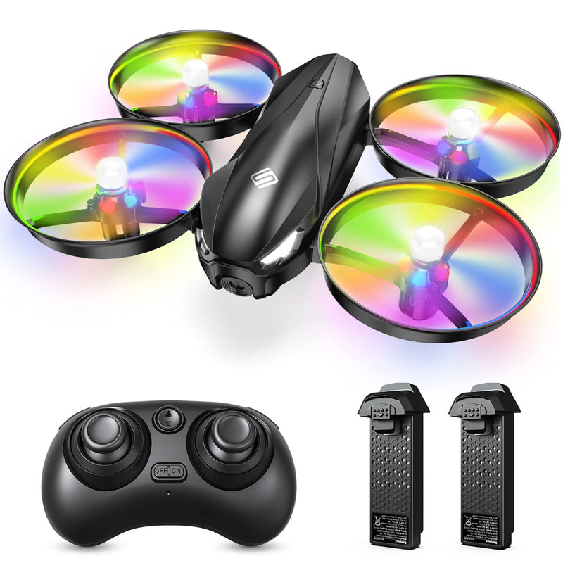 [AUSTRALIA] - Drone for Kids, RC Drone Toy with Colorful LED Lights, 3 Speeds, 3D Flips, Gifts Mini Drones for Kids & Adults, Easy to Control with 2 Batteries, Headless Mode, Altitude Hold, Sansisco A31