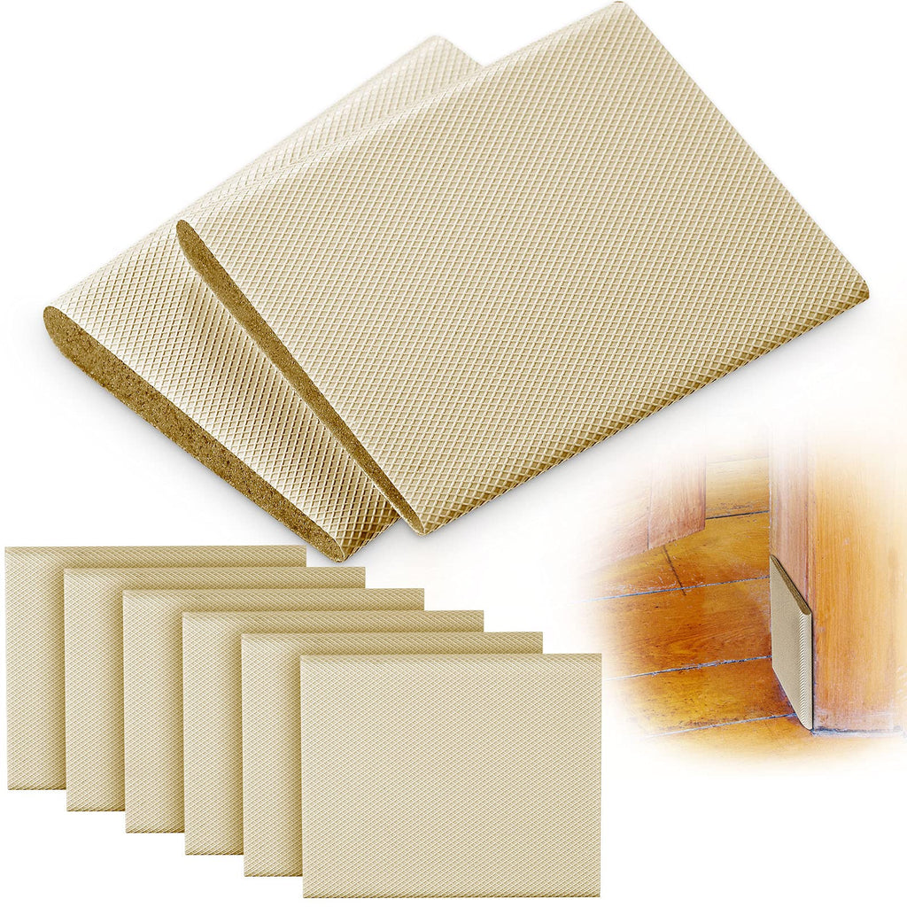  [AUSTRALIA] - 6 Pieces Self-Adhesive Door Corner Seals, Weather Stripping Draft Stopper, Door Frame Seal Corner Foam for Weather Protection, for Lsolation of Noise (Beige) Beige