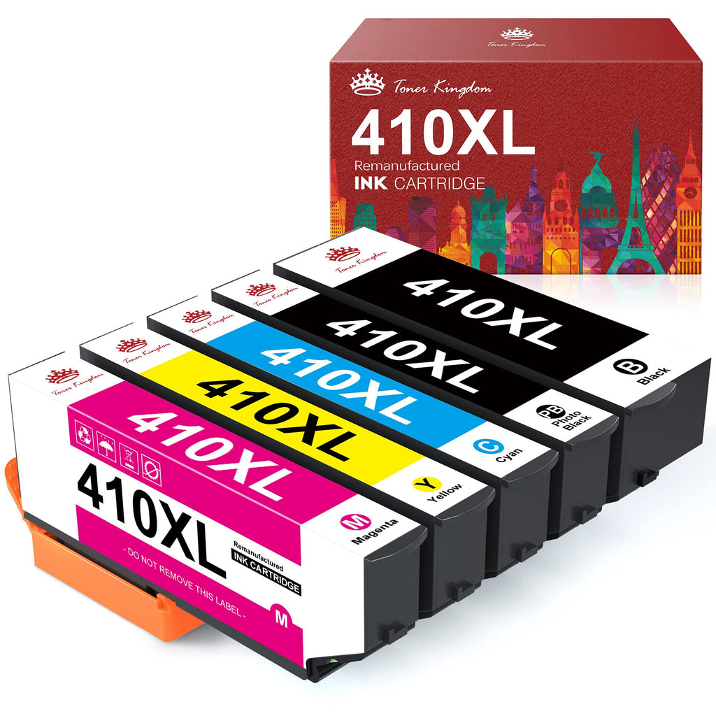  [AUSTRALIA] - Toner Kingdom Remanufactured Ink-Cartridges Replacement for 410XL T410XL 410 XL Expression XP-7100 XP-630 XP-830 XP-640 XP-530 XP-635 Printer(Black, Cyan, Magenta, Yellow, Photo Black, 5-Pack)