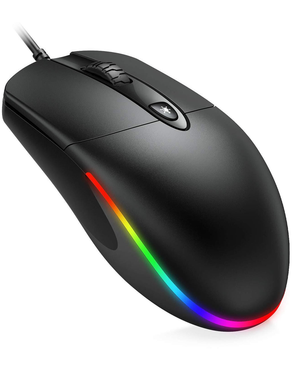  [AUSTRALIA] - USB Wired Mouse,RGB Optical Silent Computer Mouse,1600 DPI Office and Home Mice,for Windows PC, Laptop, Desktop, Notebook Black