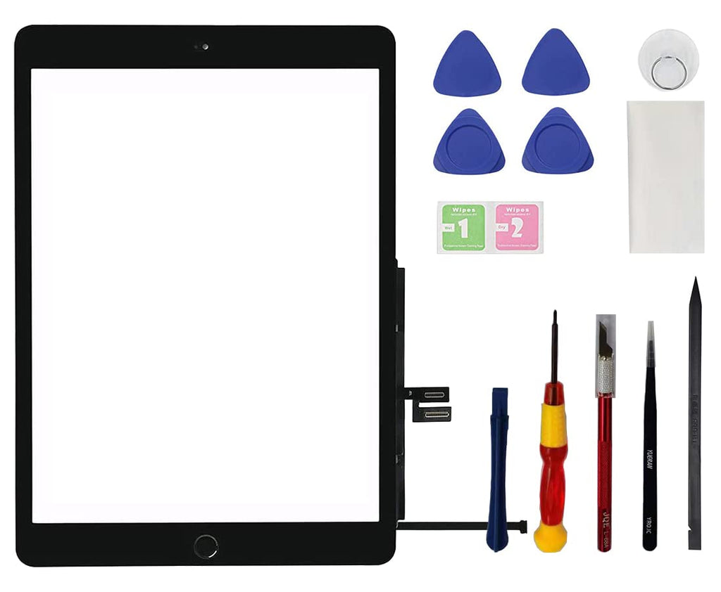  [AUSTRALIA] - Touch Screen Replacement VDASO for iPad 7 7th/8 8th Gen Digitizer 2019/2020 10.2 Inch,for 7th 8th Generation A2197 A2198 A2200, A2270 A2428 A2429 A2430 with Home Button,Full Repair Kit (Black) Black