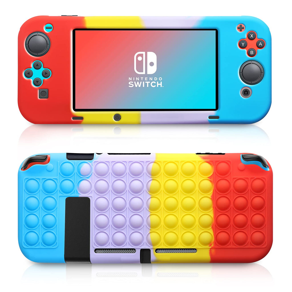  [AUSTRALIA] - ATESSON Pop Bubbles Silicone Case Compatible with Nintendo Switch 6.2, Anti-Anxiety Toy for Kids and Adult (Red) Red