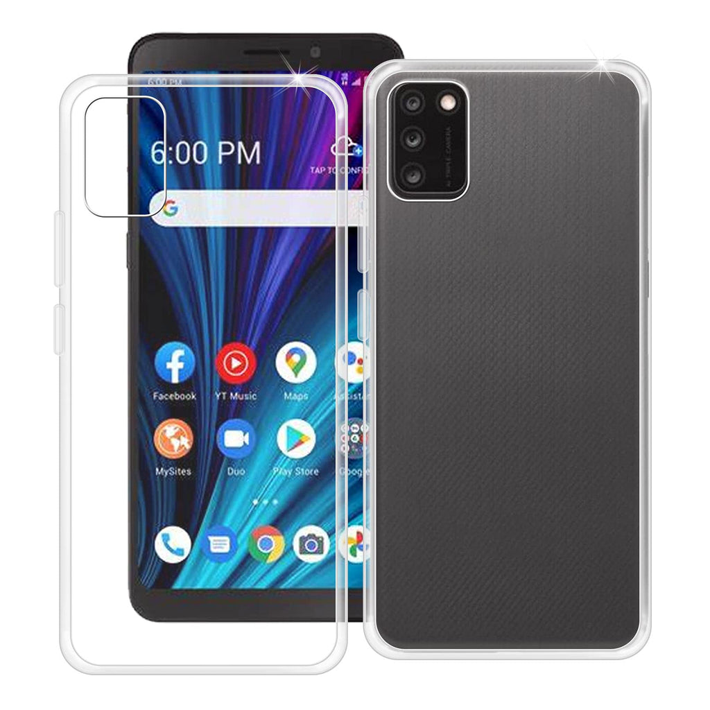  [AUSTRALIA] - HHUAN Phone Case for TCL A3X A600DL (6.0"), 2 Pcs Shockproof Soft Silicone Bumper Shell, [Ultra-Thin ] [Anti-Yellowing] Clear Back Cover for TCL A3X A600DL - Clear + Clear