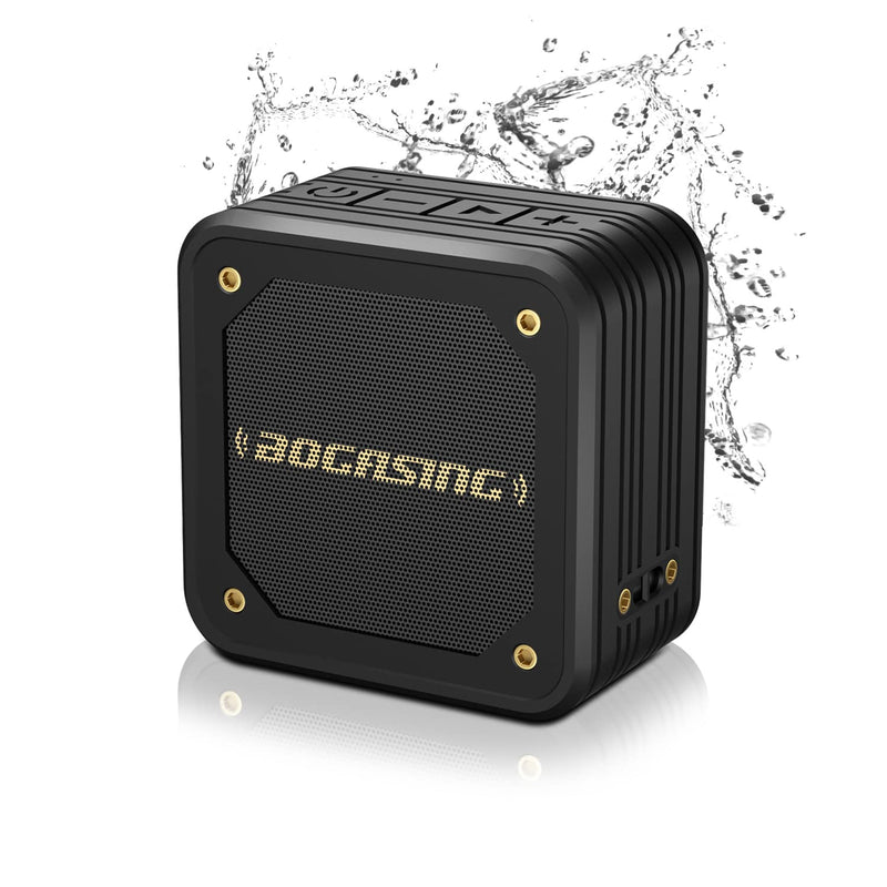  [AUSTRALIA] - BOGASING M10 Portable Bluetooth Speaker, IPX7 Waterproof, 15W Loud Sound & Subwoofer, Bluetooth 5.0 Wireless Dual Pairing, 24H Playtime, for Outdoor Sport (Black) Black
