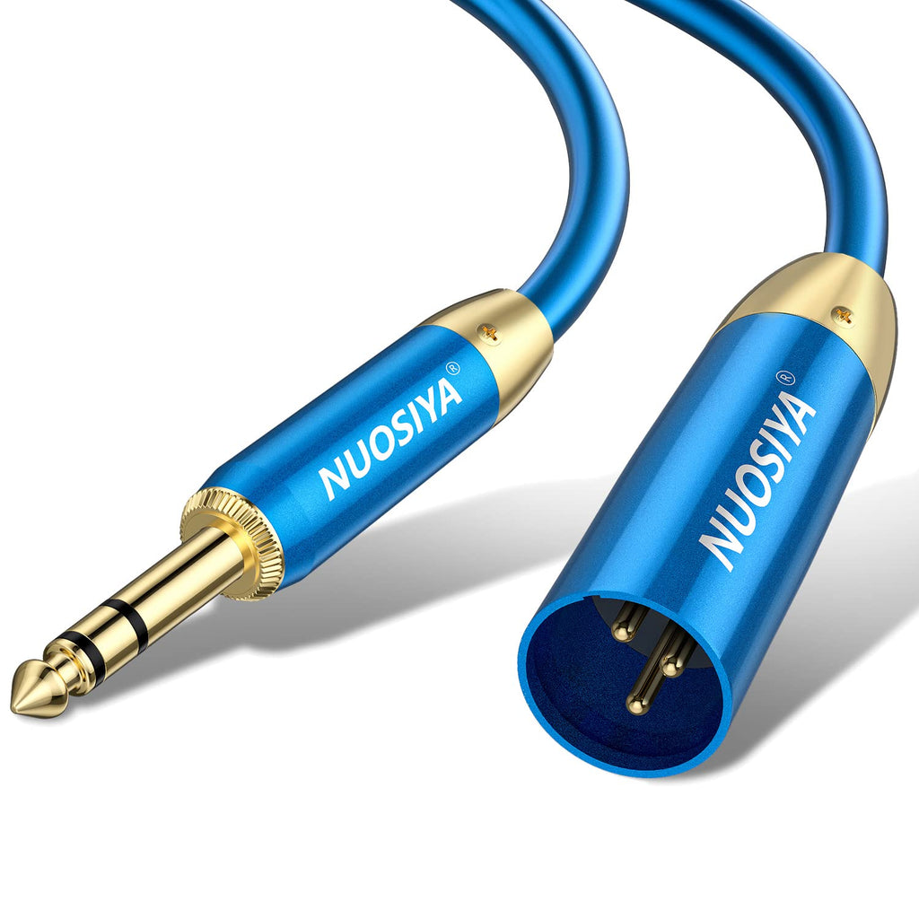 [AUSTRALIA] - NUOSIYA XLR Male to 1/4 (6.35mm) TRS Cables 6ft 2-Pack, TRS to XLR Male Gold Plated Balanced Speaker Cord Quarter Inch Jack Lead Stereo Signal Interconnect Wire for Microphone, Mixer, Amplifier 6ft-2 Pack PVC