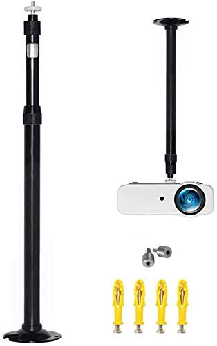  [AUSTRALIA] - Long Projector Ceiling Mount Universal Projector Mount High Profile Extendable 23.5-47 in / 60-120 cm 360° Adjustable Video Projector Wall Mount Bracket for Projector CCTV DVR Cameras (Black) Black