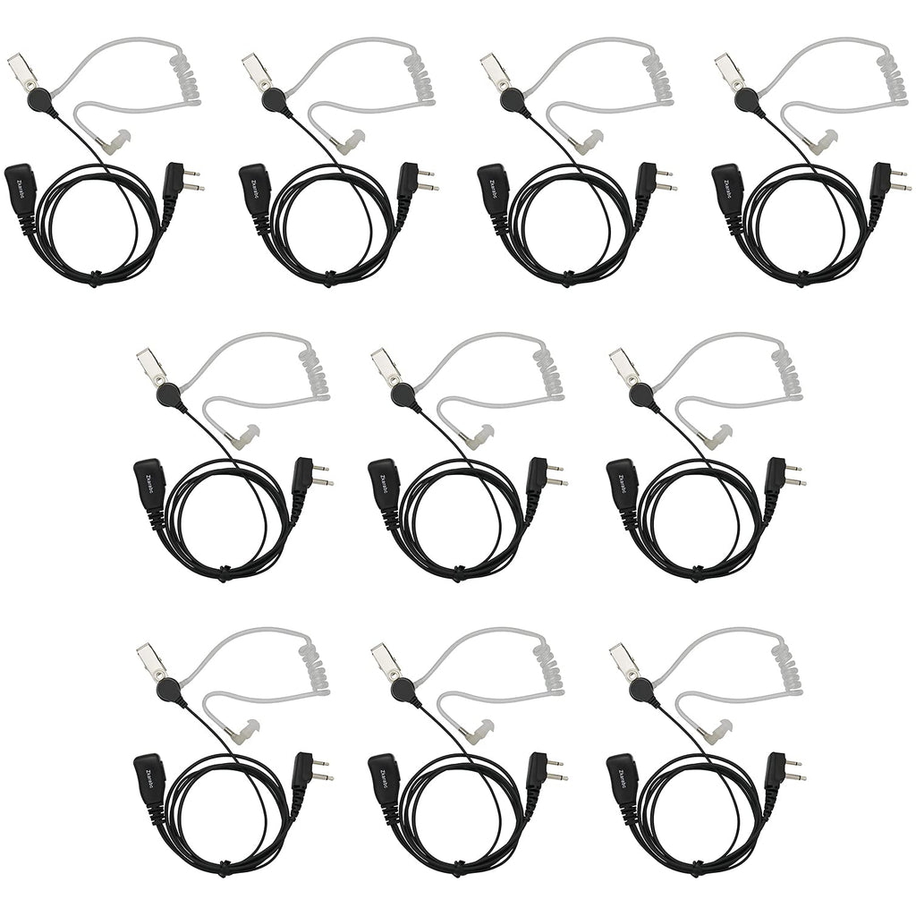  [AUSTRALIA] - Walkie Talkies GXT1000VP4 Earpiece with Mic 2 Pin Acoustic Tube Headset Compatible with Midland LXT118 LXT500VP3 LXT600VP3 GXT1050VP4 GXT1000XB (10 Pack)