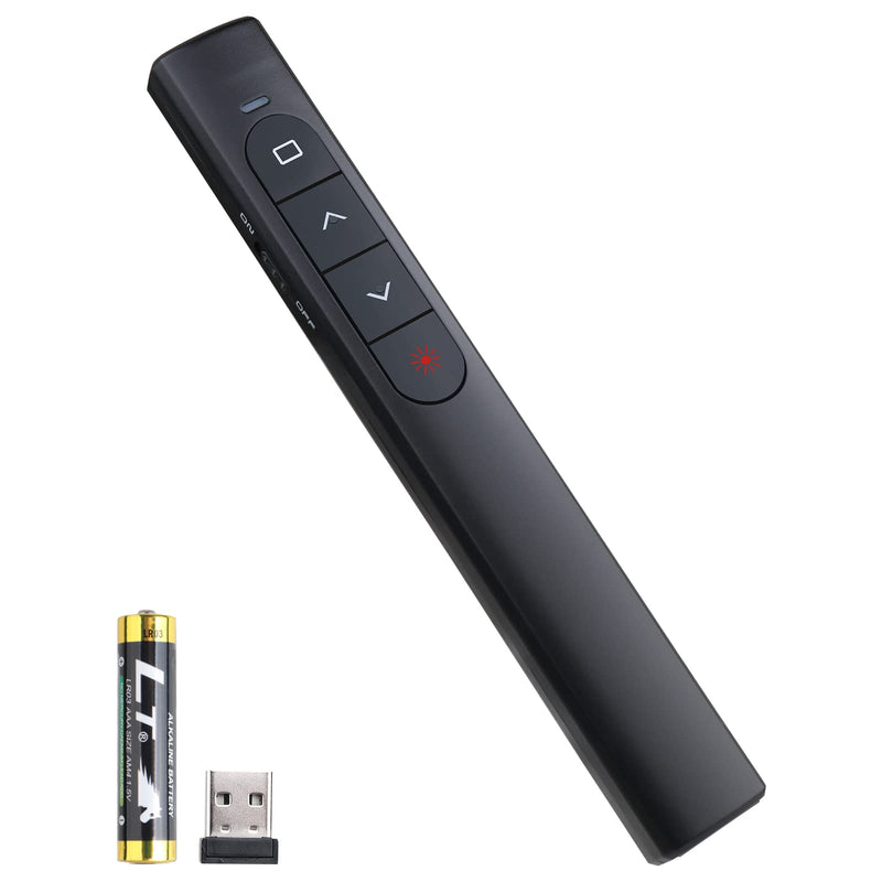  [AUSTRALIA] - Wireless Presenter Remote,Presentation Clicker with Hyperlink &Volume Remote Control PowerPoint Ofifice Presentation Clicker for Keynote/PPT/Mac/PC(Battery Included) USB-Black