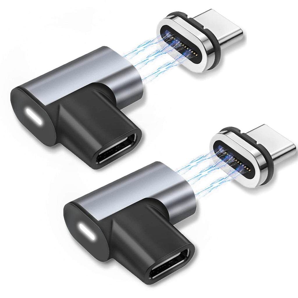 [AUSTRALIA] - USB C Magnetic Adapter,[2 Pack] 24 Pins Type C Connector Support Thunderbolt 3,USB3.1, PD 100W Quick Charge,20Gb/s Data Transfer,4K@60 Hz Video Output for MacBook Pro/Air and More USB-C Devices 2 Grey
