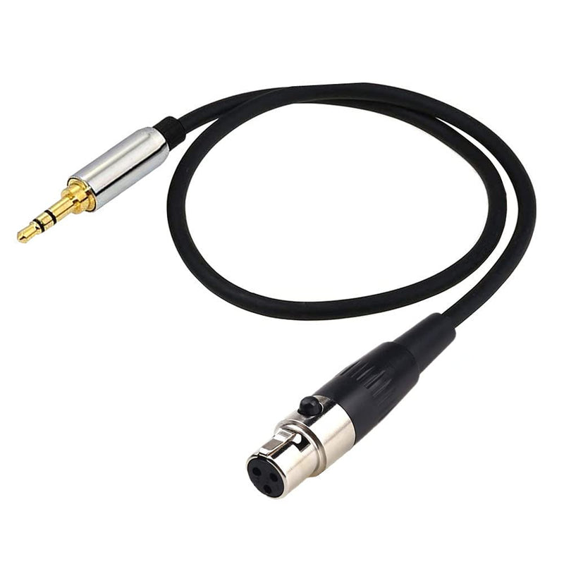  [AUSTRALIA] - Qaoquda 3.5mm to Mini XLR Adapter, 1/8" to Mini XLR Cable, 1/8 inch TRS Stereo Audio Male to Mini XLR 3 Pin Female Converter Cable for SLR Cameras, Microphones and More (3.5 M/Mini XLR F 1.6Feet) 3.5 M/mini XLR F 1.6Feet