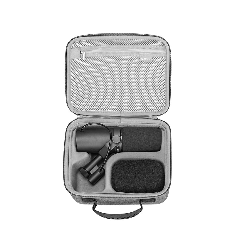  [AUSTRALIA] - RLSOCO Case for Shure SM7B Vocal Dynamic Microphone/Shure MV7 USB Podcast Microphone (Grey) Grey