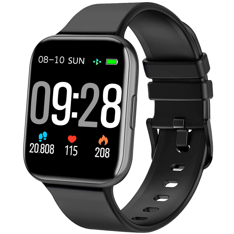  [AUSTRALIA] - Smart Watch, 1.69'' Smartwatch for Android Phones and iOS Phones Compatible with iPhone Samsung, IP68 Waterproof Fitness Tracker with Heart Rate and Sleep Monitor Smart Watches for Men Women Black