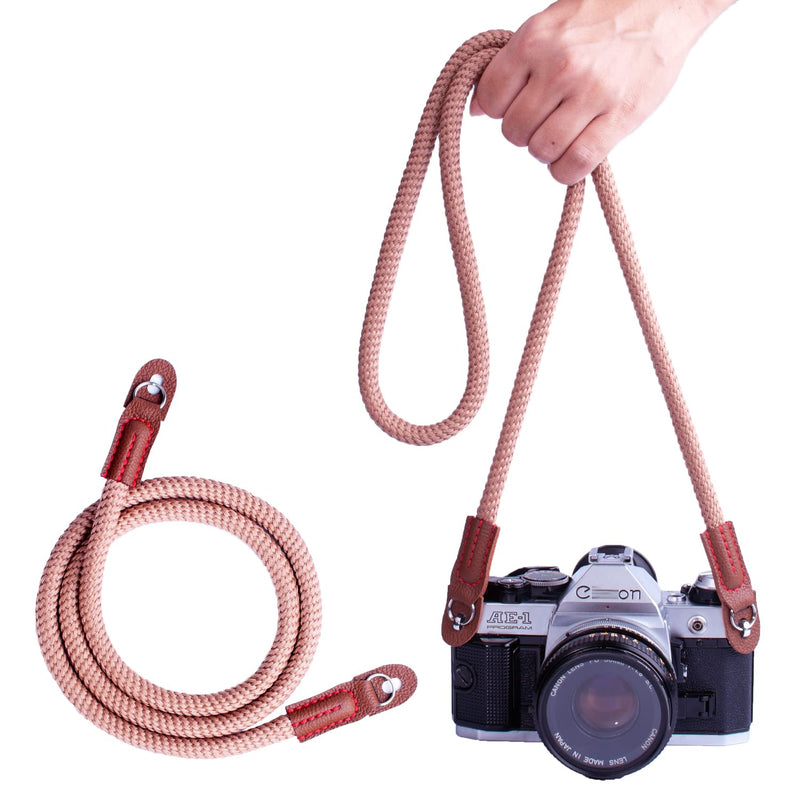  [AUSTRALIA] - PIBIETTN Camera Strap,Rope Camera Strap Compatible with Sony Nikon Canon Fuji Camera Strap Rope SLR, DSLR, Mirrorless Cameras 100cm Brown