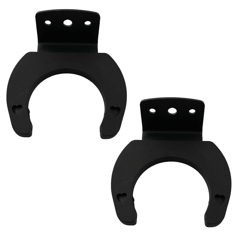  [AUSTRALIA] - LQ Industrial Microphone Hook Holder 2PCS Black Wireless Microphone Hook Stands Hanger Wall Clip Clamp Holders Mic Stands Brackets