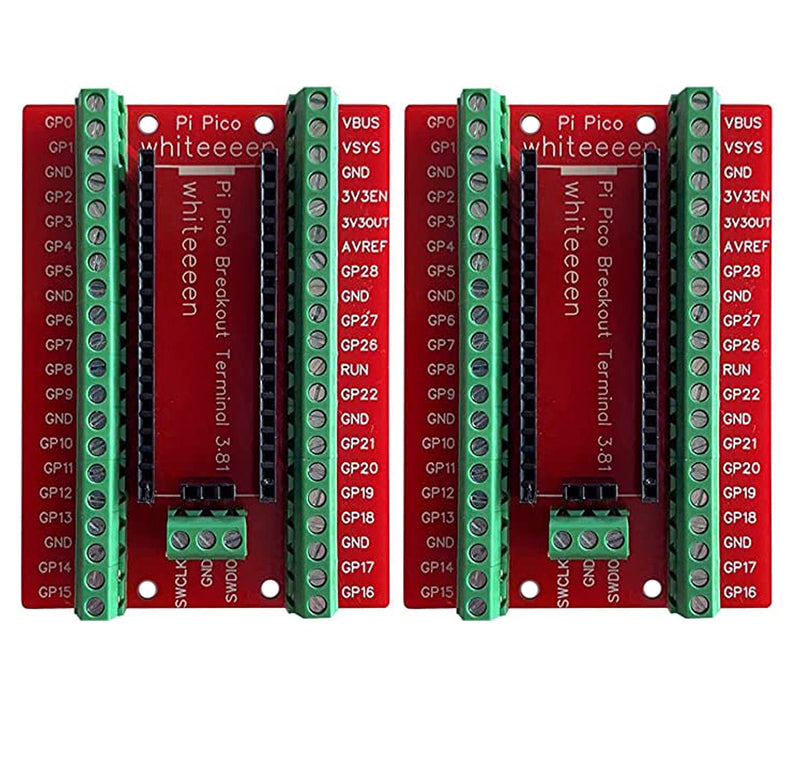  [AUSTRALIA] - whiteeeen pi pico Breakout Terminal 3.81 for Raspberry pi pico Board… (2 pcs) 2 pcs