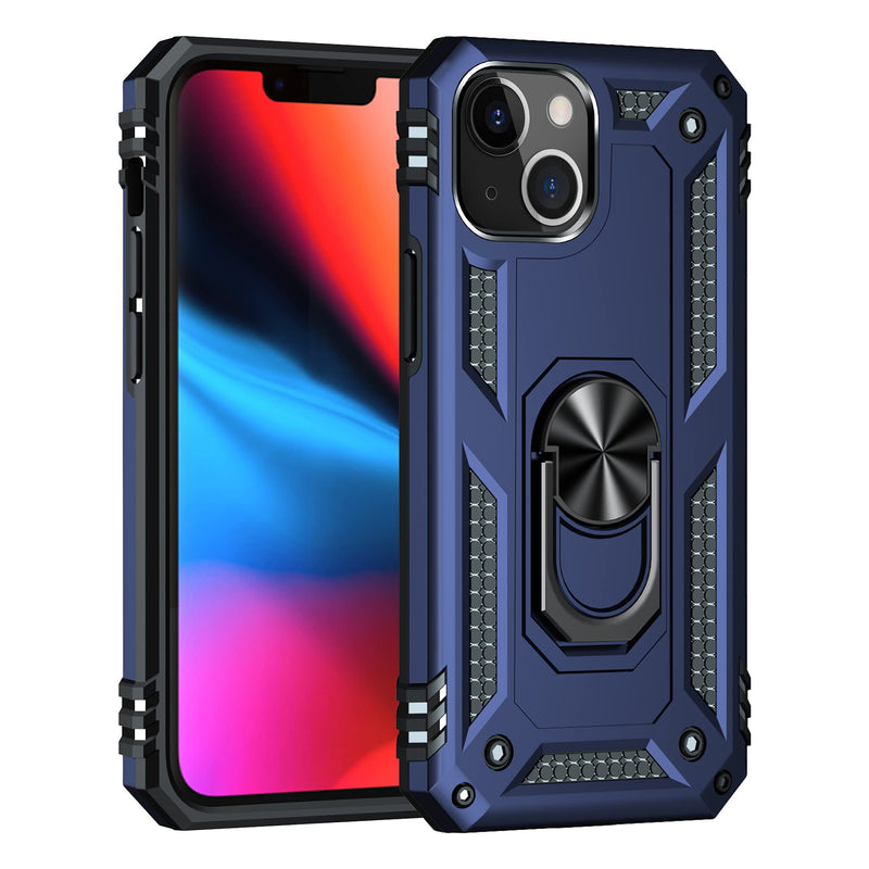  [AUSTRALIA] - Korecase Compatible with iPhone 13 Mini Case Heavy Duty Rugged Full Body Proof Shockproof Screen Camera Protection Built-in 360 Ring Kickstand Military Hard Back Cover for Men Women Blue