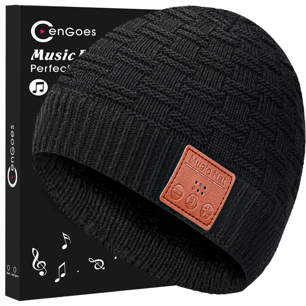  [AUSTRALIA] - Wireless Beanie Hat with Wireless Headphones, Wireless Winter Hat Built-in HD Stereo Speakers, Men Gifts for Boyfriend black