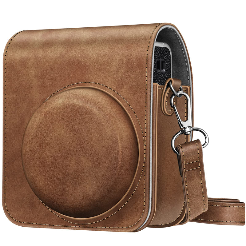  [AUSTRALIA] - Fintie Protective Case for Fujifilm Instax Mini 40 Instant Camera - Premium Vegan Leather Bag Cover with Removable Adjustable Strap, Rustic Brown Z-Rustic Brown