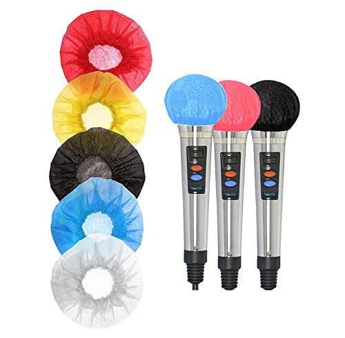  [AUSTRALIA] - 5 Colors 160 Pcs (80 Pack) Disposable Microphone Cover Clean and No-odor Non-woven Handheld Microphone Protective Cover Suitable for Ktv Karaoke, Recording Studio, Stage Performance, News Interview