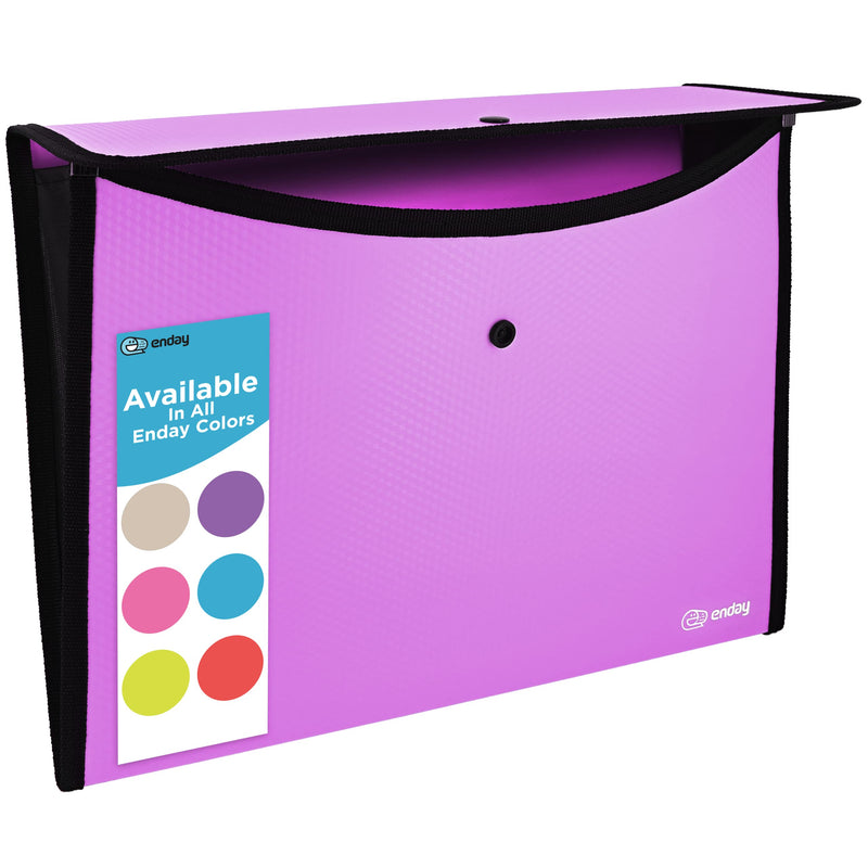  [AUSTRALIA] - Square Flap Document Holder Purple, Expanding File Folder, A4 Letter Size Reusable Filling Envelopes, Snap Closure Wallet File Pouch Also Available in Pink, Blue, Green, Red, Grey, 1 Pc– by Enday