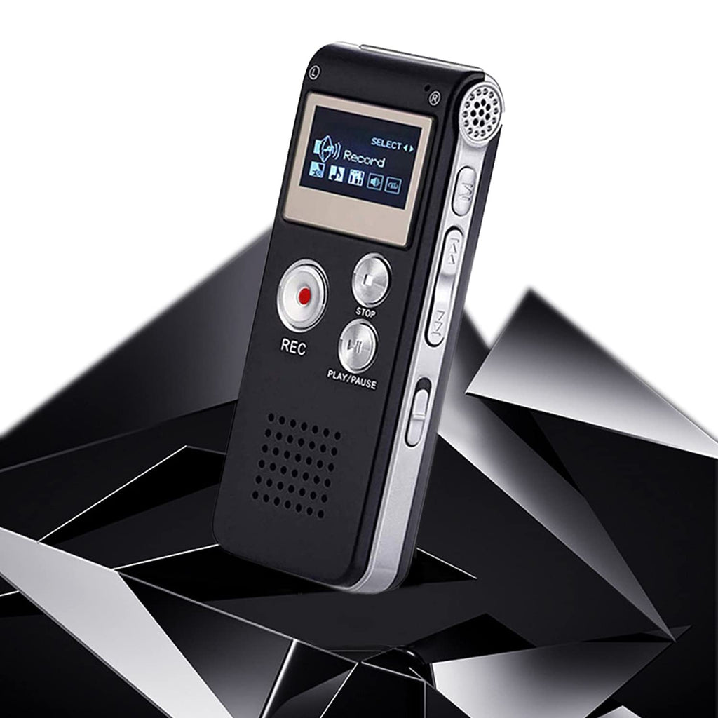  [AUSTRALIA] - Small Digital Voice Recorder-Portable Tape Dictaphone Digitally Activated Mini Audio Recording Device with Dual Sensitive Microphones and MP3 Playback for Lectures Meetings (8GB) 8GB