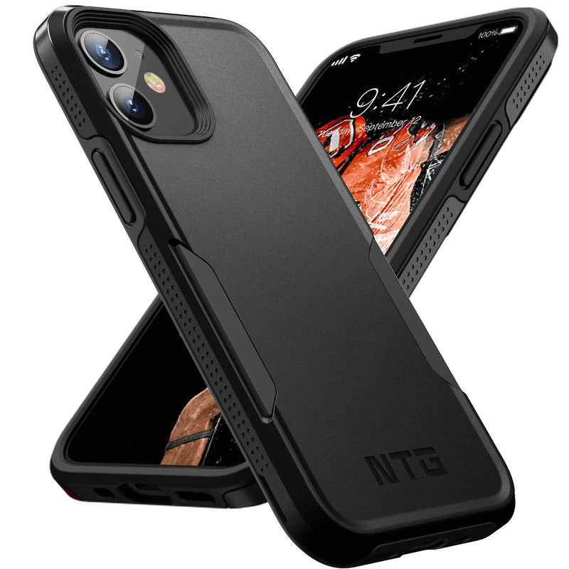  [AUSTRALIA] - NTG Designed for iPhone 12 Case & iPhone 12 Pro Case, Heavy-Duty Tough Rugged Lightweight Slim Shockproof Protective Case for iPhone 12 6.1 Inch,Black Black