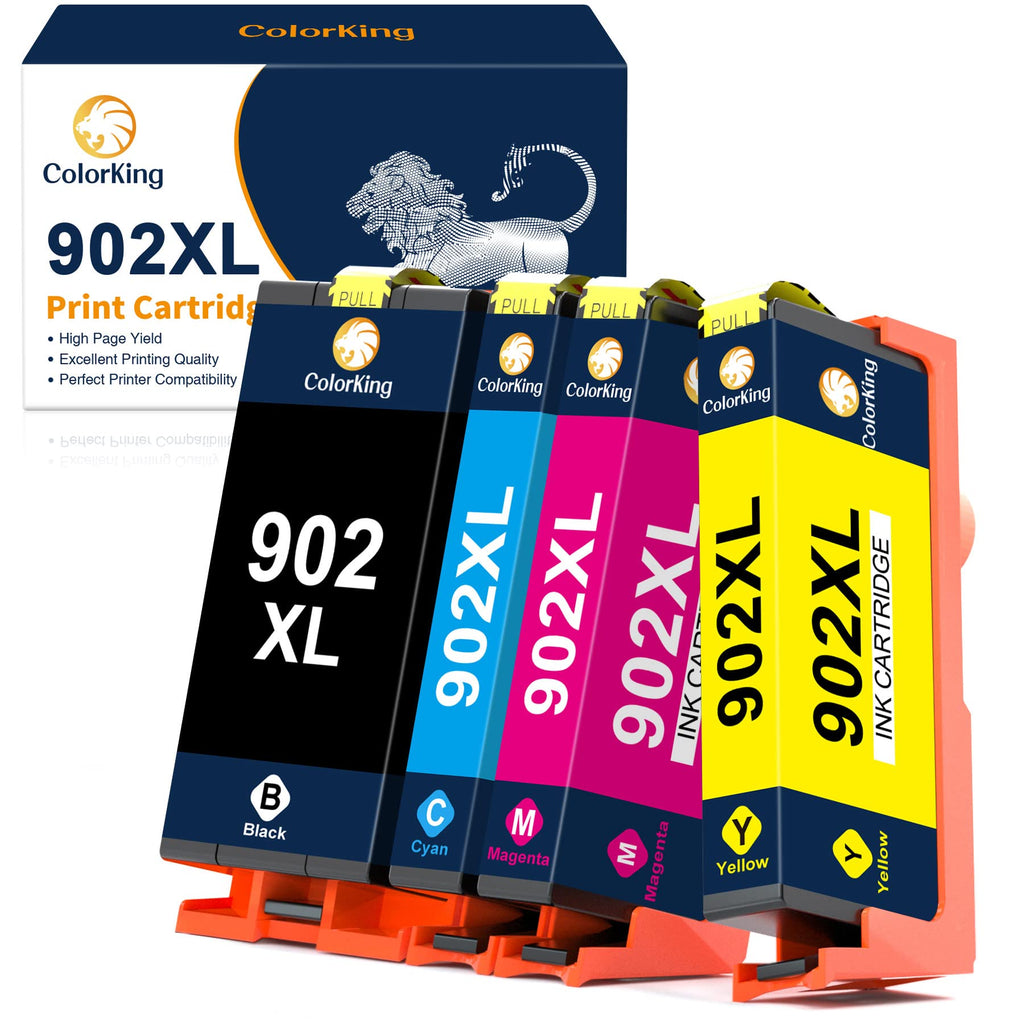  [AUSTRALIA] - Colorking Compatible Ink Cartridge Replacement for HP 902XL 902 XL Ink Cartridges to use with HP Officejet Pro 6978 6968 6962 6958 6970 6978 6954 6964 Printer (Black, Cyan, Magenta, Yellow, 4 Packs)