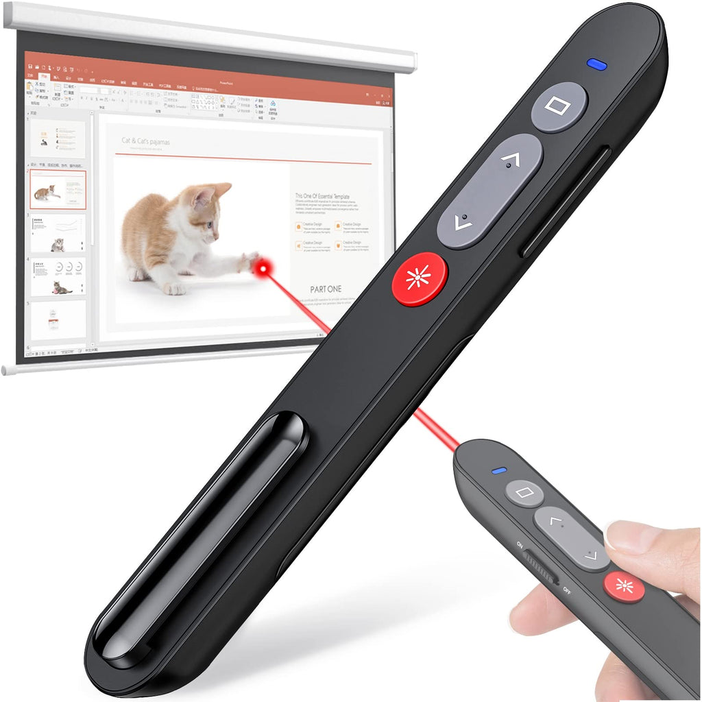  [AUSTRALIA] - Laser Pointer for Cats Dogs, 2.4GHz Wireless Presentation Clicker for PowerPoint Presentations, PowerPoint Presentation Remote Clicker & Red Light Pet Cat Laser Toys