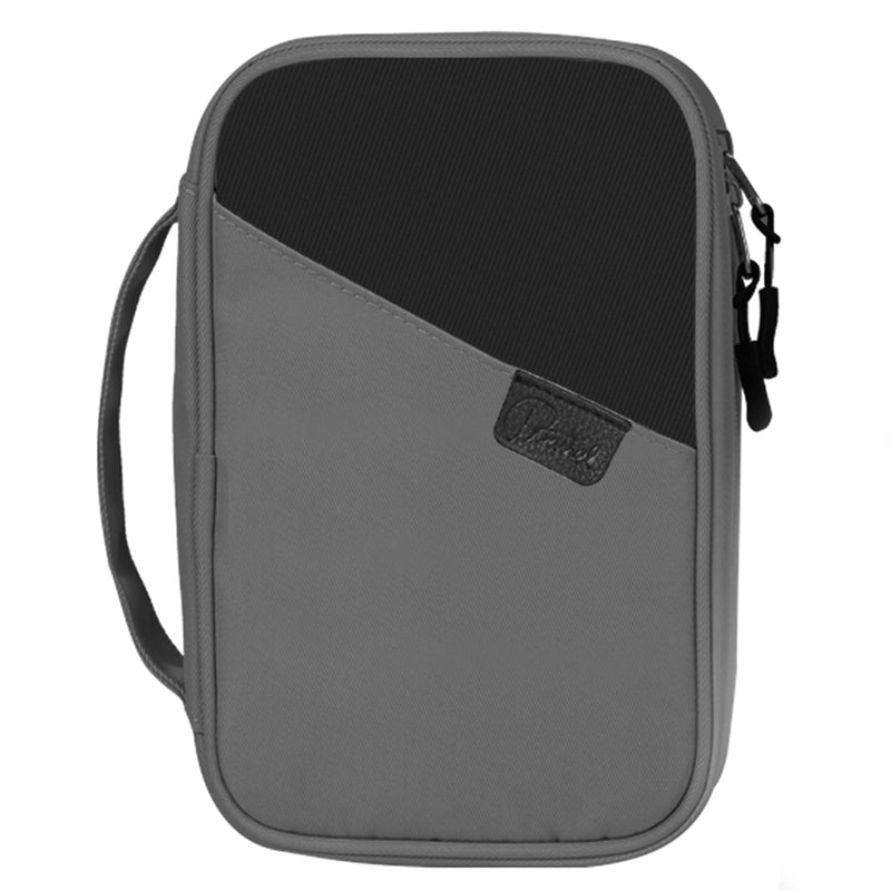  [AUSTRALIA] - Electronics Organizer, Portable Double Layer Cable Organizer Bag, Waterproof Travel Organizer Bag, Small Electronic Accessories Case for Cable, Charger, Earphone, SD Card, Phone, Power Bank Black & Gray