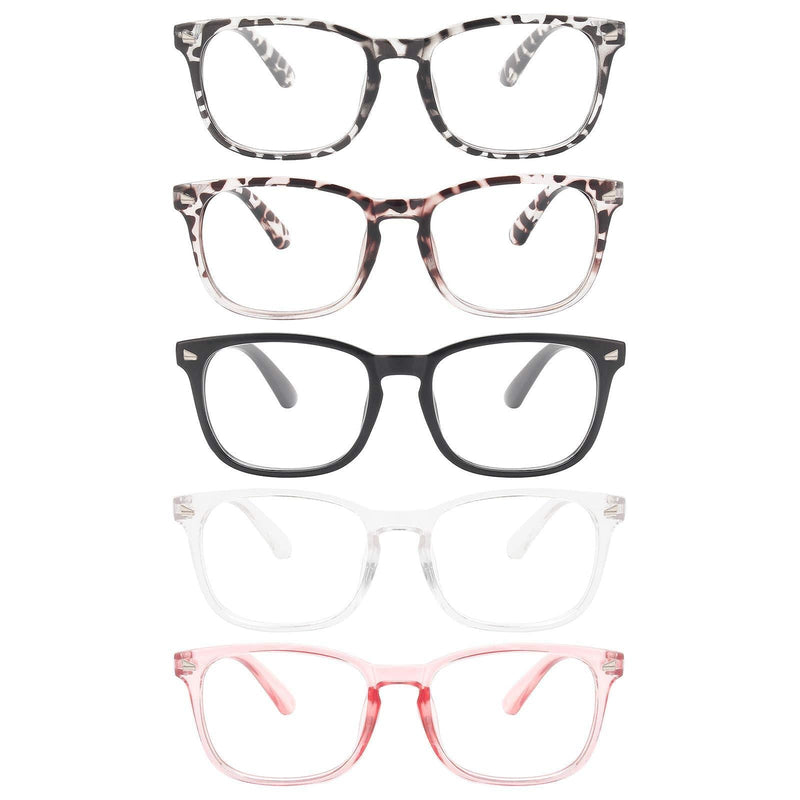  [AUSTRALIA] - MIGSIR 5 Pack Blue Light Blocking Glasses, Fashion Computer Glasses for Women/men, Anti Glare, UV400, Eye Strain Small (Small face & Kids) C1 5 Pairs Mix