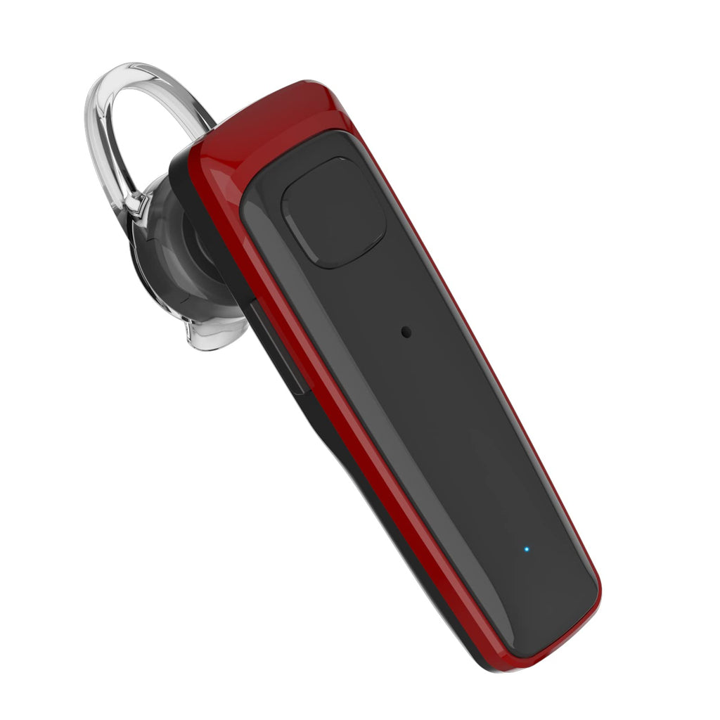  [AUSTRALIA] - ADADPU Bluetooth Headset - V5.0 Wireless Handsfree Earpiece Built-in Dual Mic Noise Cancelling, 10 Days Standby 16Hrs HD Talktime Ultralight Headset for iPhone Android Samsung Laptop(Red)