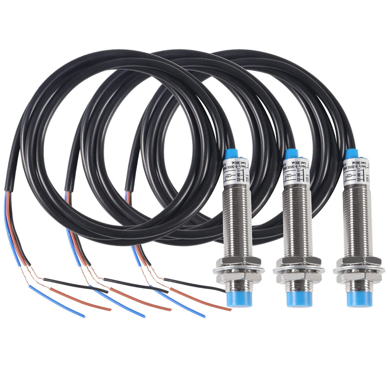 [AUSTRALIA] - 3Pcs 3D Printer Inductive Proximity Sensor Switch LJ12A3-4-Z/BX 5V 300mA Detection NPN NO DC 6-36V 4mm Normally Open Proximity Switch LJ12A3-4-Z/BX-5V 4mm Detecting Distance 3 Wire