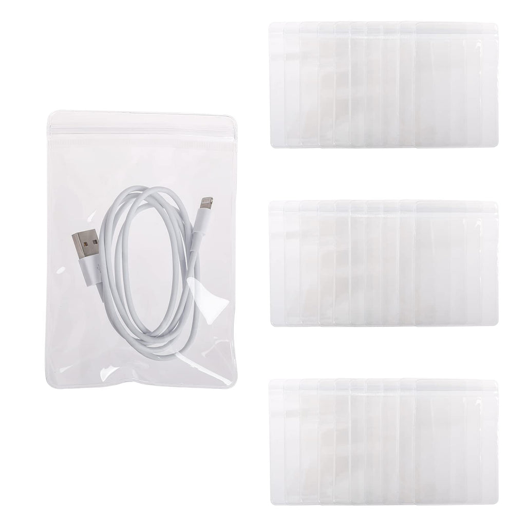  [AUSTRALIA] - Yesesion Cable Storage Bags, 30pcs Clear Plastic Cable Organizer Bags, Portable Heavy Duty Electronics Management Bags for Office Supply, Desk Accessories, Cord, Drawer, Travel (3.5” x 5”, 30 Pack)