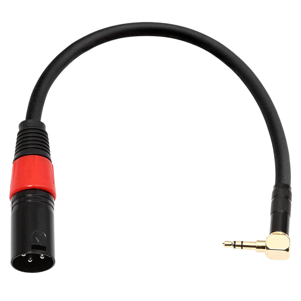  [AUSTRALIA] - Oluote 3.5mmTRS Right Angle to XLR Male Audio Cable, Wire Aux Cable L Shape for Stereo Microphone (0.3M/0.98FT)