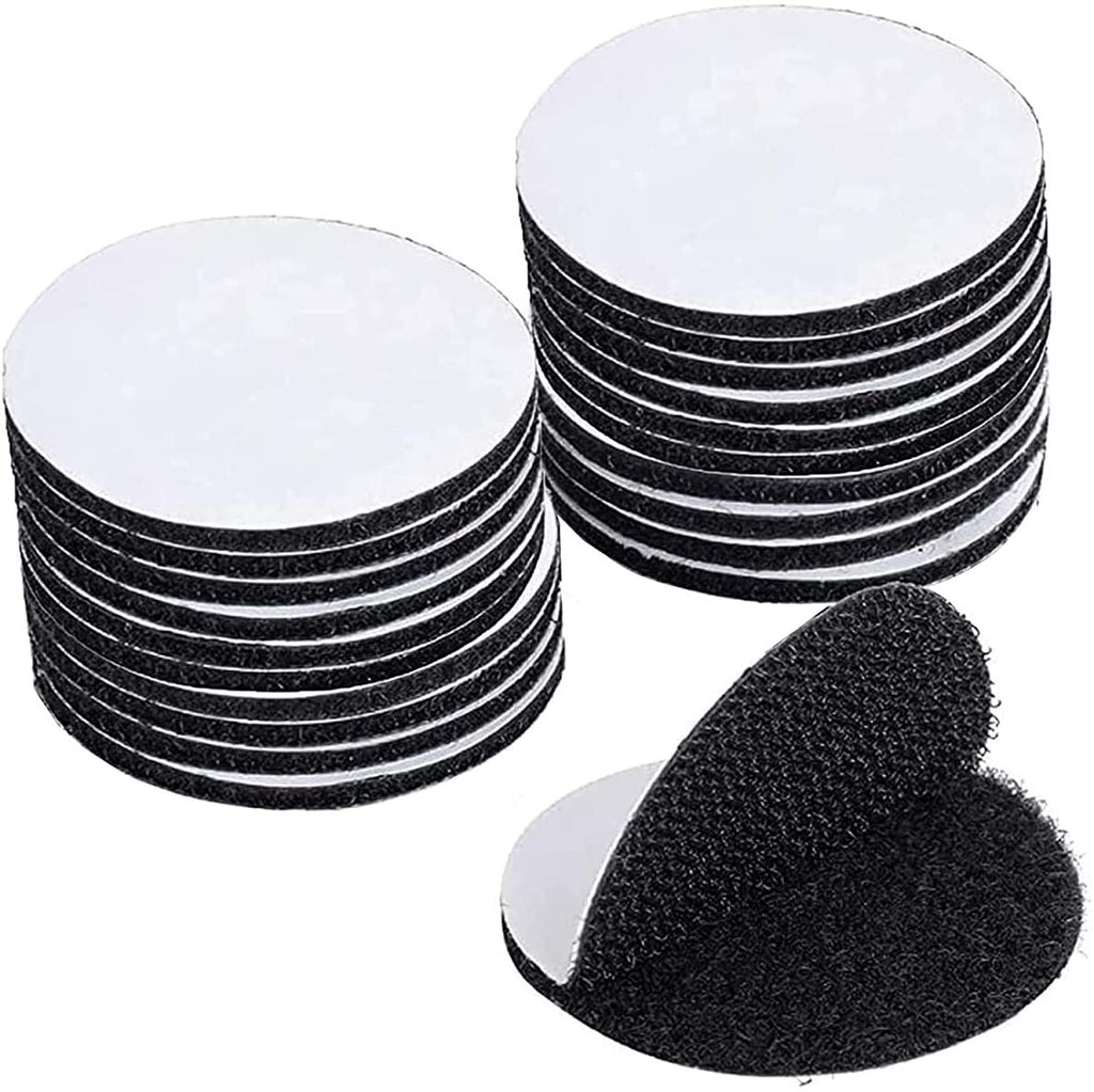  [AUSTRALIA] - Tangyinrd 10PCS Black Round Size Self Adhesive Tape, Industrial Strength Hook Loop Dots, Double Sided Sticky Tape for Classroom, Office, Home Wall Decor or Tools Hanging(1.5 Inch)