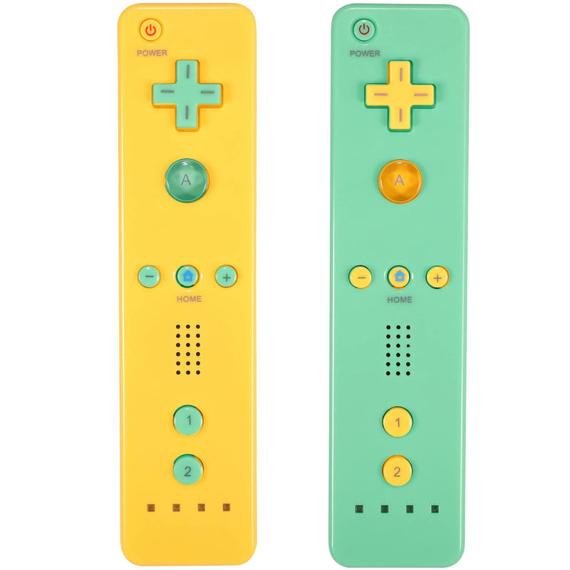  [AUSTRALIA] - Yosikr Wireless Remote Controller for Wii Wii U (2 Packs, Green Button and Yellow Button) 2 Packs
