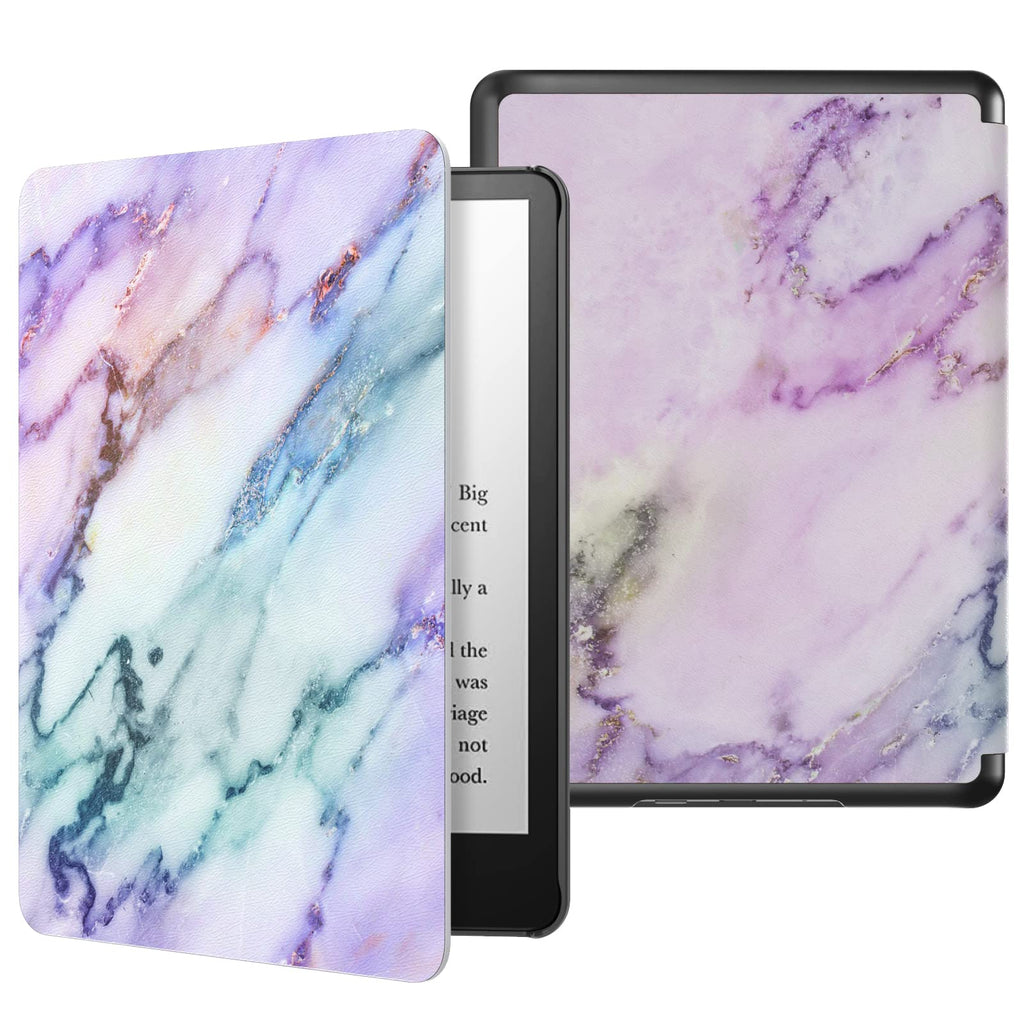  [AUSTRALIA] - MoKo Case for 6.8" Kindle Paperwhite (11th Generation-2021) and Kindle Paperwhite Signature Edition, Light Shell Cover with Auto Wake/Sleep for Kindle Paperwhite 2021 E-Reader, Purple Marble