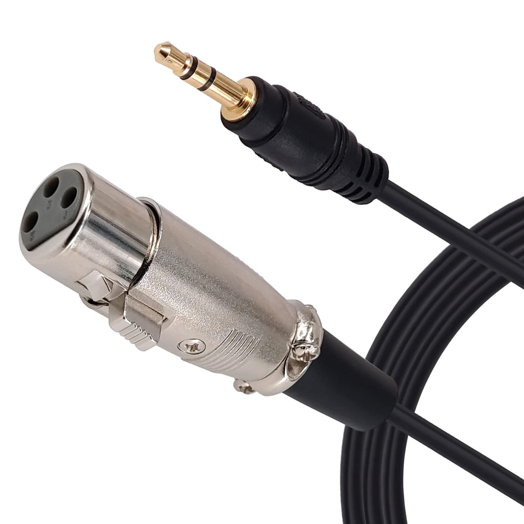  [AUSTRALIA] - Yeworth 1/8 to XLR Cable, XLR to TRS 3.5mm Balanced Adapter Copper Shell, 5ft/1.5m XLR Female to 1/8 inch Mini Jack Aux Mono Audio Cord for Shotgun or Condenser Microphones (XLR Female to 3.5mm Male) XLR Female to 3.5mm Male