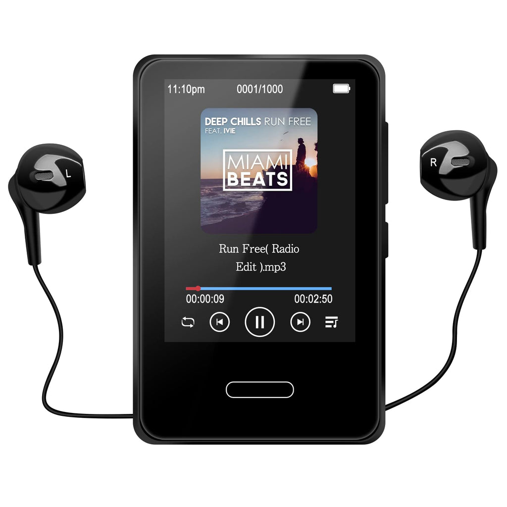  [AUSTRALIA] - MP3 Music Player with Bluetooth: 16GB Portable Touchscreen mp3 Player with Speaker Digital Lossless Sound Hi-Fi Music Player for Walking Running with FM Radio - Supports up to 128GB TF Card (Black)