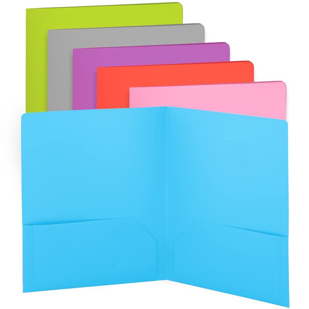  [AUSTRALIA] - Folders with 2 Pockets Blue, Colored Plastic File School Folder Letter Size, Heavy Duty Poly Portfolio Folder with Two-Pockets, Also Available in Purple, Green, Red, Pink, and Grey, 1 Pc - by Enday