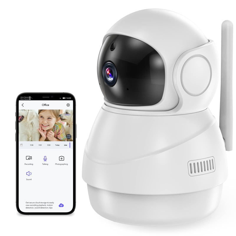  [AUSTRALIA] - WiFi Camera Indoor, Pet Camera with Phone APP, 1080P Home Security Cam for Dog/Cat/Baby/Elder/Nanny, 2-Way Talk, Motion Tracking, Motion and Sound Detection, Compatible with Alexa